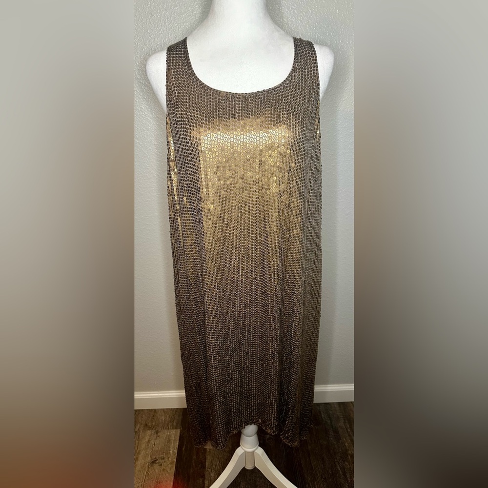 Double D Ranch Matte Bronze Sequin Dress - Size XL
